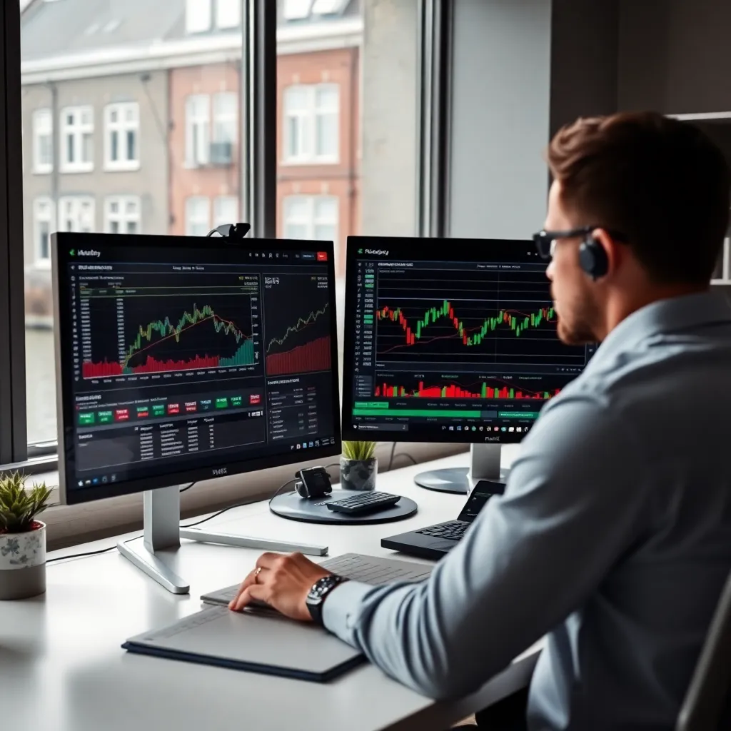 Jonge Nederlandse professional die eerste investeringsplan bestudeert