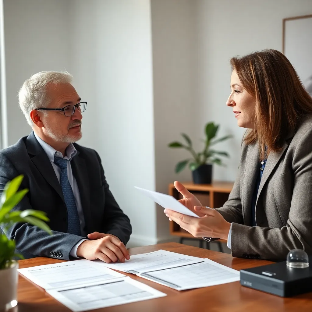 Professionele financiële adviseur die een groeistrategie uitlegt aan een Nederlandse client