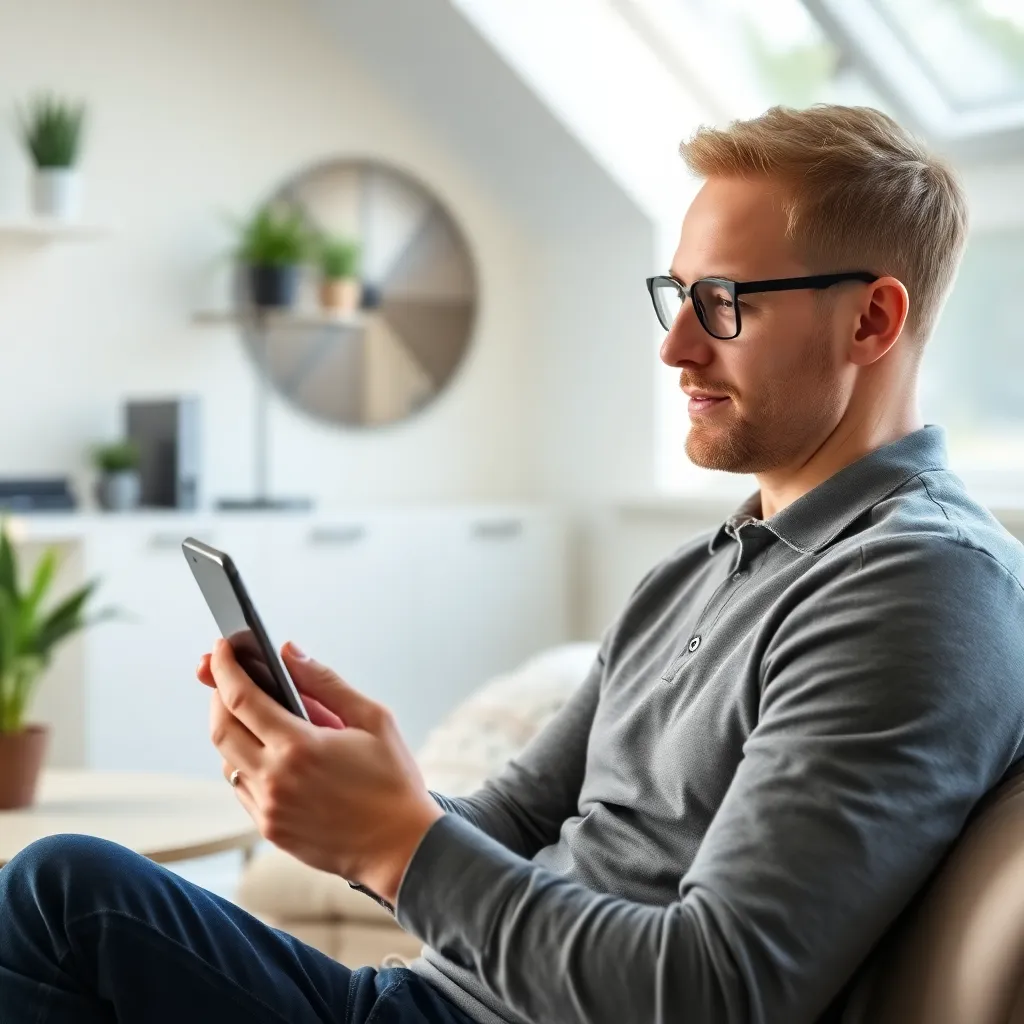 Persoon die beleggingsapp bekijkt op smartphone