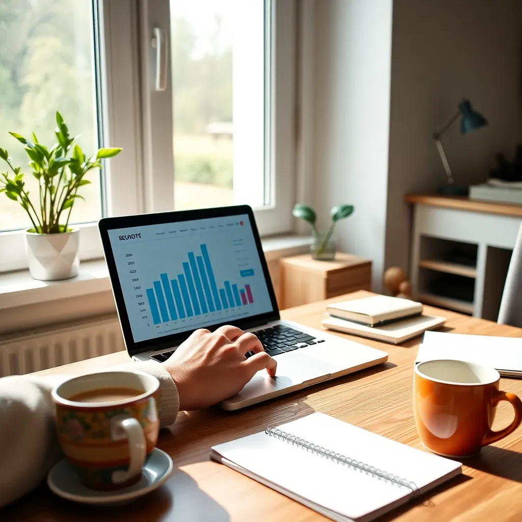 Grafiek met beleggingsstrategieën en persoon die analyseert